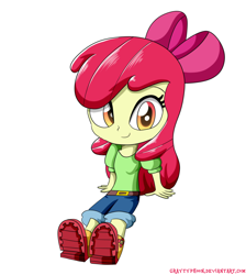 Size: 1700x1900 | Tagged: safe, artist:graytyphoon, apple bloom, equestria girls, simple background, solo, white background