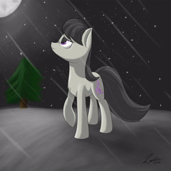 Size: 5000x5000 | Tagged: safe, artist:deltauraart, octavia melody, earth pony, pony, absurd resolution, backwards cutie mark, newbie artist training grounds, snow, snowfall, solo