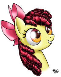 Size: 846x1055 | Tagged: safe, artist:razia, apple bloom, simple background, solo, white background