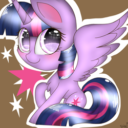 Size: 2048x2048 | Tagged: safe, artist:swirlypuffartz, derpibooru import, twilight sparkle, twilight sparkle (alicorn), alicorn, pony, blushing, chibi, eye reflection, heart eyes, solo, wingding eyes