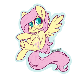 Size: 1024x1024 | Tagged: safe, artist:twisted-sketch, fluttershy, pegasus, pony, deviantart watermark, female, mare, solo, watermark