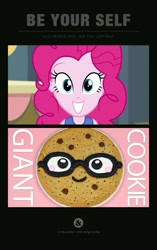 Size: 948x1512 | Tagged: safe, pinkie pie, equestria girls, cookie, female, food, pink hair, solo