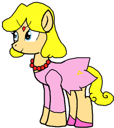 Size: 442x498 | Tagged: safe, artist:plantpony, nintendo entertainment system, ponified, princess zelda, simple background, solo, the legend of zelda, triforce, white background