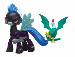 Size: 3000x2295 | Tagged: safe, cockatrice, pegasus, pony, bat-winged chicken, figure, guardians of harmony, official, shadowbolts, simple background, toy, white background