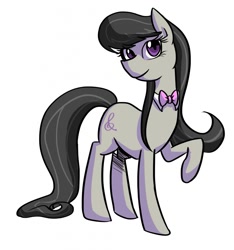 Size: 1199x1280 | Tagged: safe, artist:gintoki23, octavia melody, earth pony, pony, bowtie, looking at you, raised hoof, simple background, smiling, solo, white background