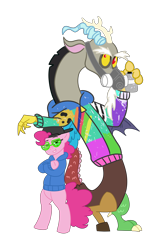 Size: 6000x9000 | Tagged: safe, artist:kiwiscribbles, discord, pinkie pie, earth pony, pony, absurd resolution, backwards ballcap, baseball cap, cap, crossed arms, hat, mask, rapper pie, simple background, transparent background