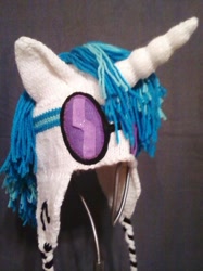 Size: 446x595 | Tagged: safe, artist:alektorotelumphobia, dj pon-3, vinyl scratch, commission, craft, custom, cutie mark, glasses, hat, irl, photo