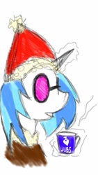 Size: 720x1280 | Tagged: safe, artist:arcanelexicon, dj pon-3, vinyl scratch, pony, unicorn, hat, santa hat, solo