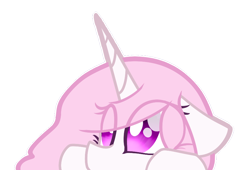 Size: 880x600 | Tagged: safe, alternate version, artist:mcwolfity, princess celestia, alicorn, pony, bust, cewestia, eye clipping through hair, female, filly, pink-mane celestia, simple background, solo, transparent background, younger