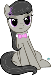 Size: 1800x2615 | Tagged: safe, artist:arifproject, octavia melody, earth pony, pony, :3, cute, simple background, sitting, sitting catface meme, solo, tavibetes, transparent background, vector