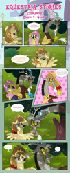 Size: 1919x4723 | Tagged: safe, artist:estories, discord, fluttershy, oc, oc:alice goldenfeather, draconequus, pegasus, pony, comic:find yourself, comic, crying, female, mare