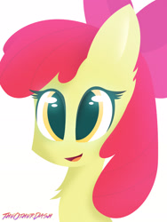 Size: 2448x3264 | Tagged: safe, artist:theotherdash, apple bloom, bust, open mouth, portrait, simple background, solo, white background