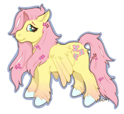 Size: 843x776 | Tagged: safe, artist:kittycoot, fluttershy, pegasus, pony, female, mare, simple background, solo, white background