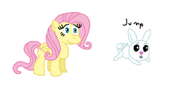 Size: 453x227 | Tagged: safe, artist:theinflater19, angel bunny, fluttershy, pegasus, pony, female, mare, pink mane, yellow coat