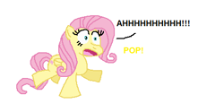 Size: 453x227 | Tagged: safe, artist:theinflater19, fluttershy, pegasus, pony, female, mare, pop, screaming