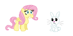 Size: 453x227 | Tagged: safe, artist:theinflater19, angel bunny, fluttershy, pegasus, pony, female, mare, pink mane, yellow coat