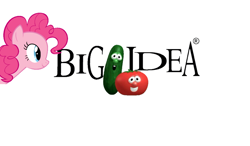 Size: 1024x600 | Tagged: artist needed, safe, edit, pinkie pie, earth pony, pony, big idea, bob the tomato, closing logo, crossover, larry the cucumber, veggietales