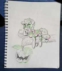 Size: 1836x2114 | Tagged: safe, artist:shoeunit, applejack, earth pony, pony, inktober, poison ivy, solo, traditional art