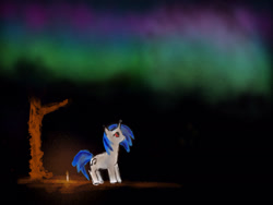 Size: 1280x960 | Tagged: safe, artist:arcanelexicon, dj pon-3, vinyl scratch, pony, unicorn, aurora borealis, solo