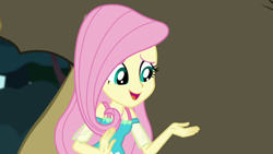 Size: 1280x720 | Tagged: safe, screencap, fluttershy, better together, equestria girls, stressed in show, stressed in show: fluttershy, female, geode of fauna, hairpin, smiling, solo