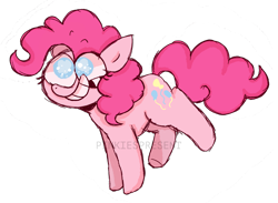 Size: 1320x964 | Tagged: safe, artist:pinkiespresent, pinkie pie, earth pony, pony, female, mare, simple background, smiling, solo, transparent background