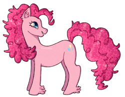 Size: 1929x1504 | Tagged: safe, artist:mochietti, pinkie pie, earth pony, pony, alternate hairstyle, female, mare, simple background, solo, transparent background