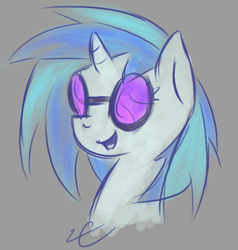 Size: 590x621 | Tagged: safe, artist:liracrown, dj pon-3, vinyl scratch, pony, unicorn, bust, portrait, sketch, solo