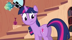 Size: 1100x618 | Tagged: safe, derpibooru import, screencap, twilight sparkle, unicorn twilight, pony, unicorn, lesson zero, butt, faic, female, looking back, mare, plot, twibutt