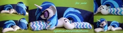 Size: 1280x348 | Tagged: safe, artist:agatrix, dj pon-3, vinyl scratch, clothes, irl, photo, plushie, socks, solo, striped socks