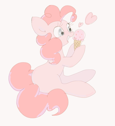 Size: 942x1024 | Tagged: safe, artist:1drfl_world_end, pinkie pie, earth pony, pony, female, food, ice cream, ice cream cone, mare, simple background, solo, white background