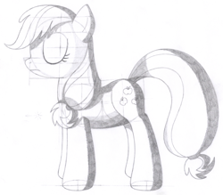 Size: 1624x1421 | Tagged: safe, artist:aafh, applejack, earth pony, pony, monochrome, solo, traditional art