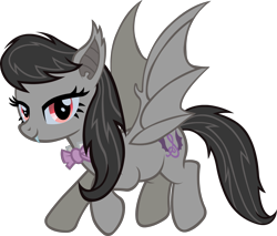 Size: 3000x2554 | Tagged: safe, artist:doctor-g, octavia melody, bat pony, pony, alternate cutie mark, bat ponified, batavia, fangs, race swap, simple background, solo, spread wings, transparent background, vector