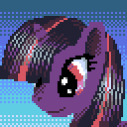 Size: 512x512 | Tagged: safe, artist:phat_guy, derpibooru import, twilight sparkle, alicorn, pony, aseprite, bust, female, mare, pixel art, portrait, smiling, solo