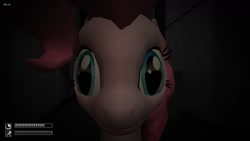 Size: 1280x721 | Tagged: safe, pinkie pie, earth pony, pony, 3d, close-up, containment is magic, cute, diapinkes, eye, eyes, game, game screencap, my little foundation: containment is magic, scp containment breach, scp-173, smiling, video game