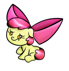 Size: 1617x1677 | Tagged: safe, artist:wathingowl, apple bloom, pony, adorabloom, baby, baby apple bloom, baby pony, cute, foal, simple background, solo, white background, younger