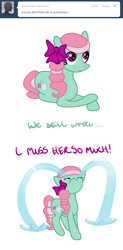 Size: 649x1323 | Tagged: artist needed, safe, minty, earth pony, pony, g3, ask, askminty, crying, female, g3 to g4, generation leap, mare, ocular gushers, prone, solo