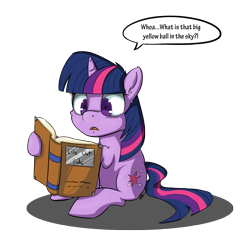 Size: 2840x2770 | Tagged: safe, artist:vicse, derpibooru import, twilight sparkle, book, bookhorse, chibi, frown, hoof hold, nerd, open mouth, reading, shocked, simple background, sitting, solo, speech bubble, that pony sure does love books, transparent background, wide eyes