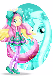 Size: 1600x2263 | Tagged: safe, artist:jucamovi1992, fluttershy, equestria girls, alternate hairstyle, clothes, cute, female, leggings, ponied up, shyabetes, solo, super ponied up, wings, zoom layer