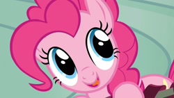 Size: 1920x1080 | Tagged: safe, screencap, pinkie pie, earth pony, pony, newbie dash, cute, diapinkes, female, mare, open mouth, solo