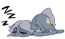 Size: 1101x674 | Tagged: safe, artist:nobody, oc, oc only, oc:sleepyhead, earth pony, pony, eyes closed, faceplant, floppy ears, simple background, sleeping, solo, white background, zzz