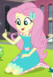 Size: 357x514 | Tagged: safe, screencap, fluttershy, better together, equestria girls, the finals countdown, cropped, geode of fauna, solo