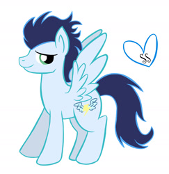 Size: 1493x1536 | Tagged: safe, artist:sapphiresong46, soarin', pegasus, pony, male, old cutie mark, simple background, solo, stallion, white background