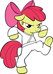 Size: 6100x8538 | Tagged: safe, artist:hidden-cat, apple bloom, absurd resolution, gi, karate, karatebloom, kung fu, solo