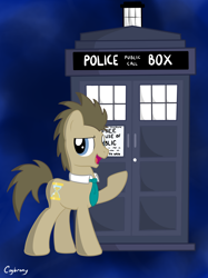 Size: 1936x2592 | Tagged: safe, artist:thebrokencog, doctor whooves, doctor who, solo, tardis