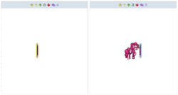 Size: 515x276 | Tagged: safe, derpibooru import, pinkie pie, earth pony, pony, animated, derpibooru, exploitable meme, juxtaposition, juxtaposition win, meme, meta, now you're thinking with portals, pixel art, portal