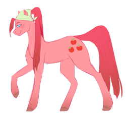 Size: 1024x924 | Tagged: safe, artist:lemonpanda214, pinkie pie, earth pony, pony, bandana, female, mare, pinkamena diane pie, raised hoof, simple background, smiling, solo, swapped cutie marks, transparent background