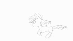 Size: 1280x720 | Tagged: safe, artist:zouyugi, applejack, earth pony, pony, animated, animation test, frame by frame, gif, hat, jumping, running, video