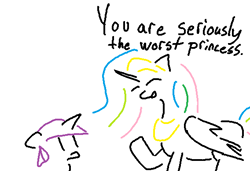 Size: 568x389 | Tagged: safe, artist:ozzyg, princess celestia, twilight sparkle, alicorn, pony, unicorn, doodle, female, mare