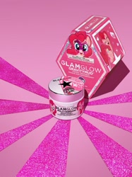 Size: 959x1280 | Tagged: safe, pinkie pie, earth pony, pony, face mask, female, glamglow, mare, pink coat, pink mane