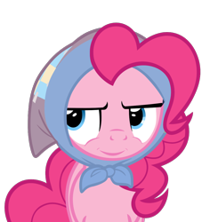 Size: 980x1080 | Tagged: safe, artist:kody02, pinkie pie, earth pony, pony, the parent map, disgruntled, female, headscarf, scarf, sideways glance, simple background, transparent background, vector